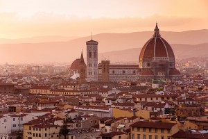 Italy-Florence-skyline at sunset