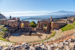 Italy, Siciliy, Taormina, Greek Theatre, Teatro Greco