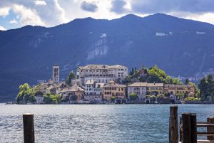 View to the Isola San Giulio, Italy