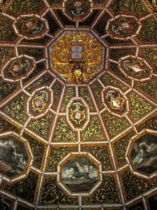 Ornately painted ceilings in the Palácio Nacional de Sintra