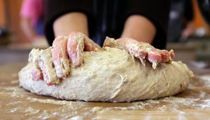 dough rolling pizza making