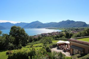 The view of Lake Iseo from Franciacorta