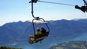 Views of Lake Lugano from the chairlift