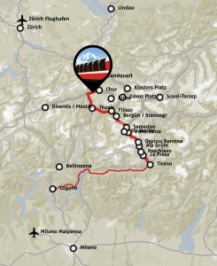 The Bernina Express trail. Image from: www.rhb.ch