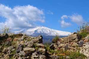 Mt Etna capped by snow