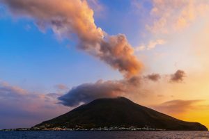 Stromboli at sunset