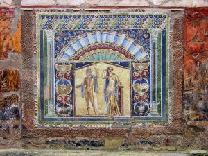 Beautiful colours in a mosaic found at Herculaneum