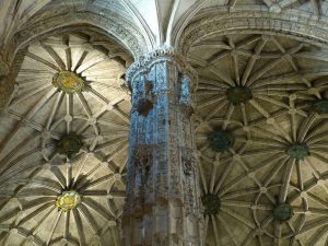 Amazing details of the ceiling of Jerónimos Monastery