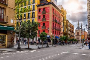 Calle Mayor is one of the main streets of Madrid.