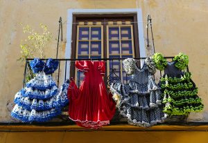 Traditional flamenco dresses