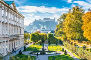 Beautiful,View,Of,Famous,Mirabell,Gardens,With,The,Old,Historic