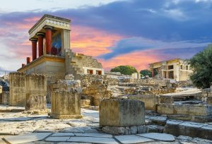 Knossos palace at Crete. The largest Bronze Age archaeological site on Crete and the ceremonial and political centre of the Minoan civilisation and culture.