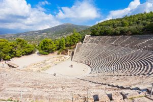The Epidaurus Ancient Theatre is built on the Cynortion Mountain, near Lygourio
