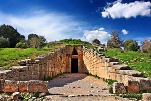 The entrance of the "Tholos tomb of Atreus" in ancient Mycenae