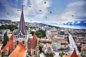 The view over beautiful Lausanne