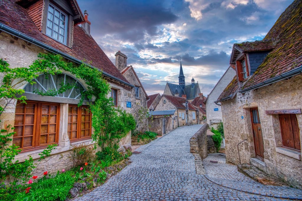 The picturesque town of Loches, on the banks of the Indre river, Loire Valley, France.