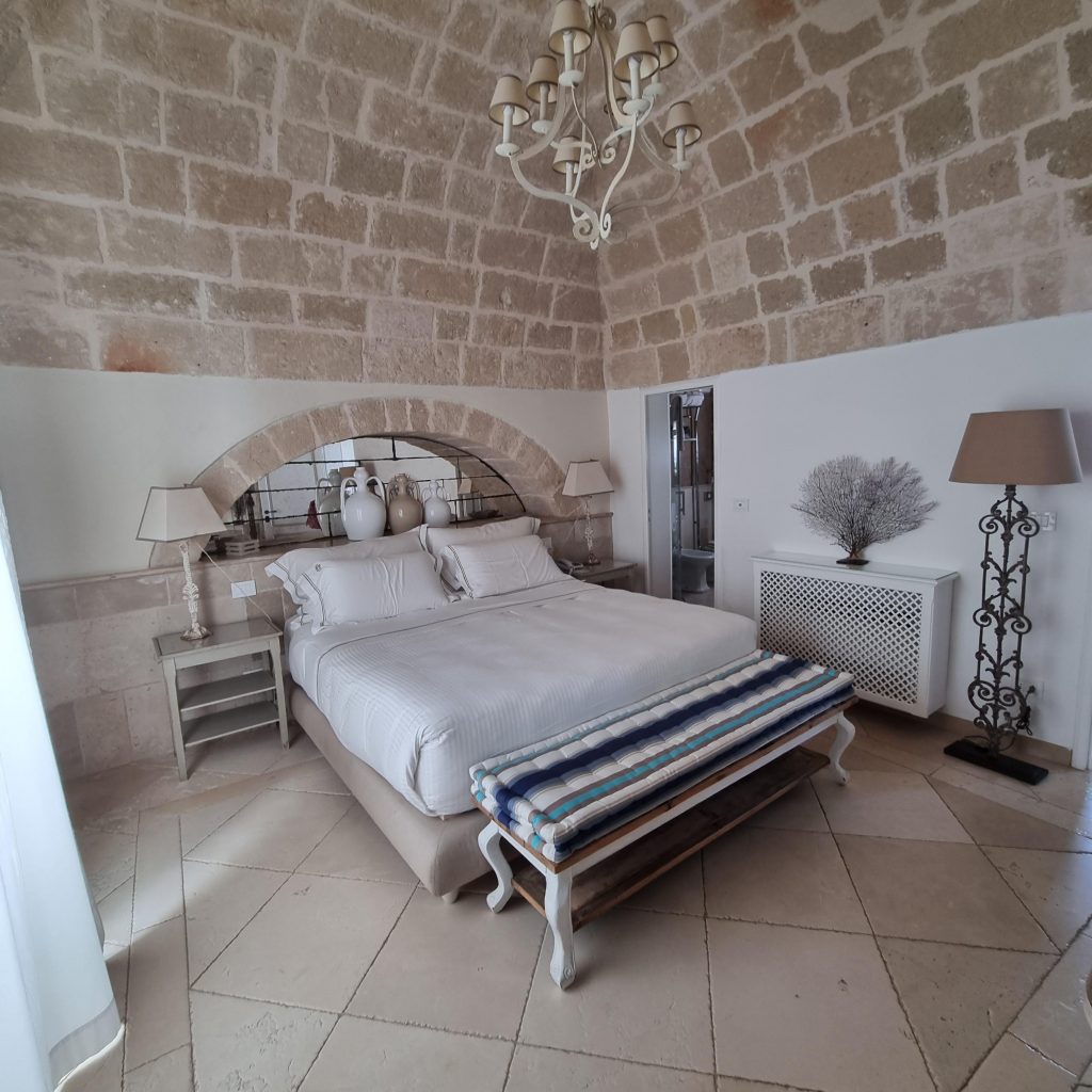 Neutral tones make a beautiful setting for the rooms at Locanda Don Ferrante, Monopoli