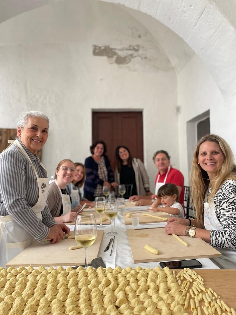 The Ormina Tours family in Ginosa enjoying a cooking class