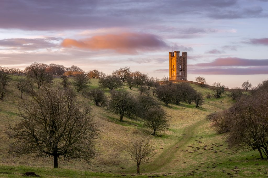 Cotswolds Broadway tower at sunrise