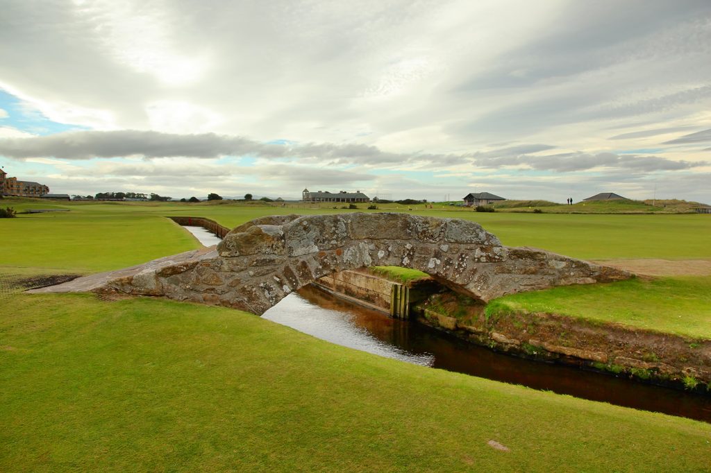 The famous Swilcan bridge on St Andrew Old Course