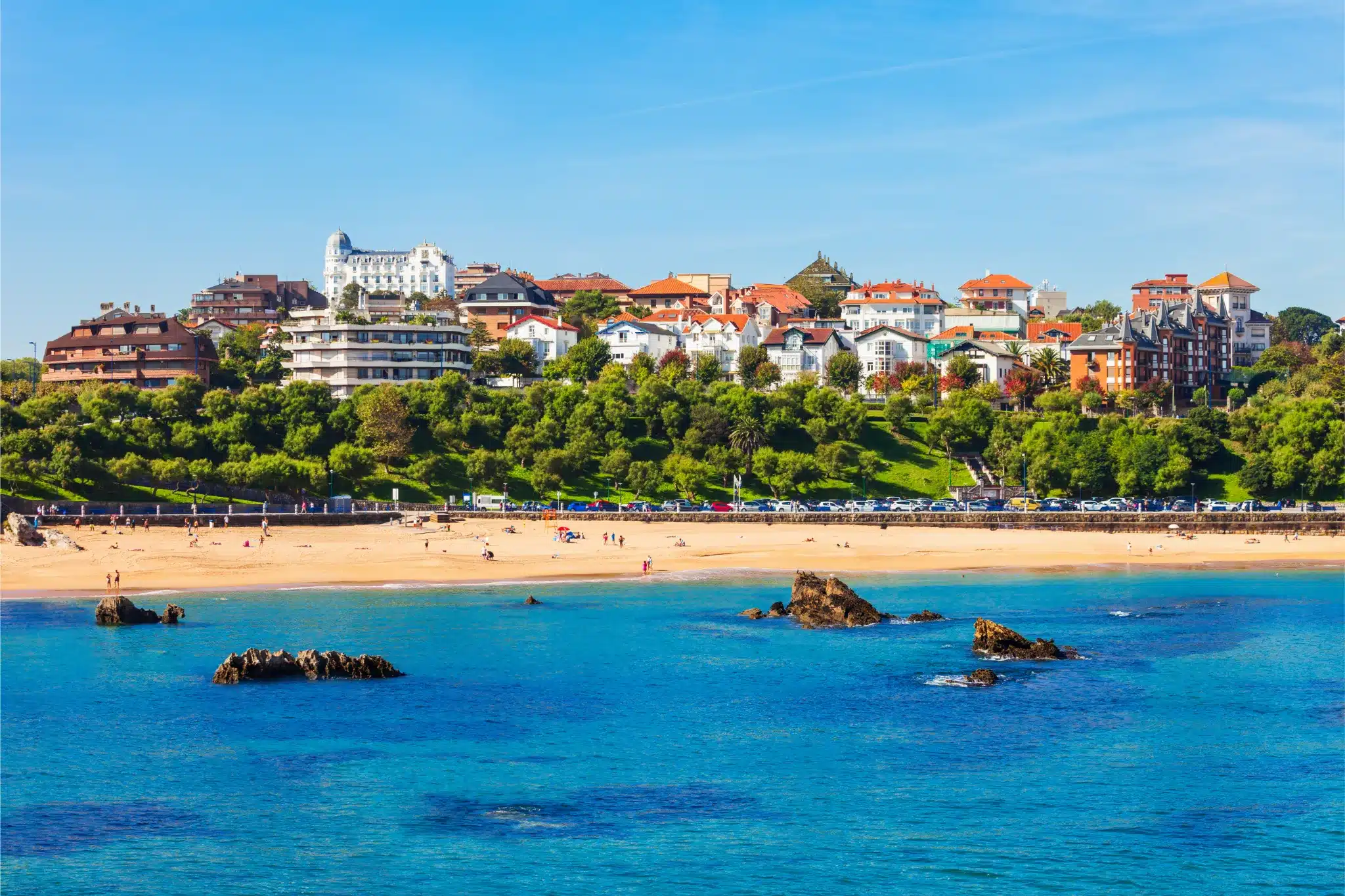 Spain - Santander - Santander city aerial panoramic view. Santander is the capital of the Cantabria region in Spain